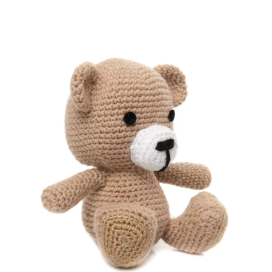 Cody beige bear, hand-crocheted toy